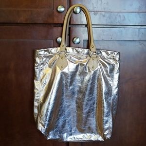 Metallic J.Crew Leather Purse with coin purse